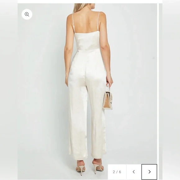 Bridal White Satin Jumpsuit